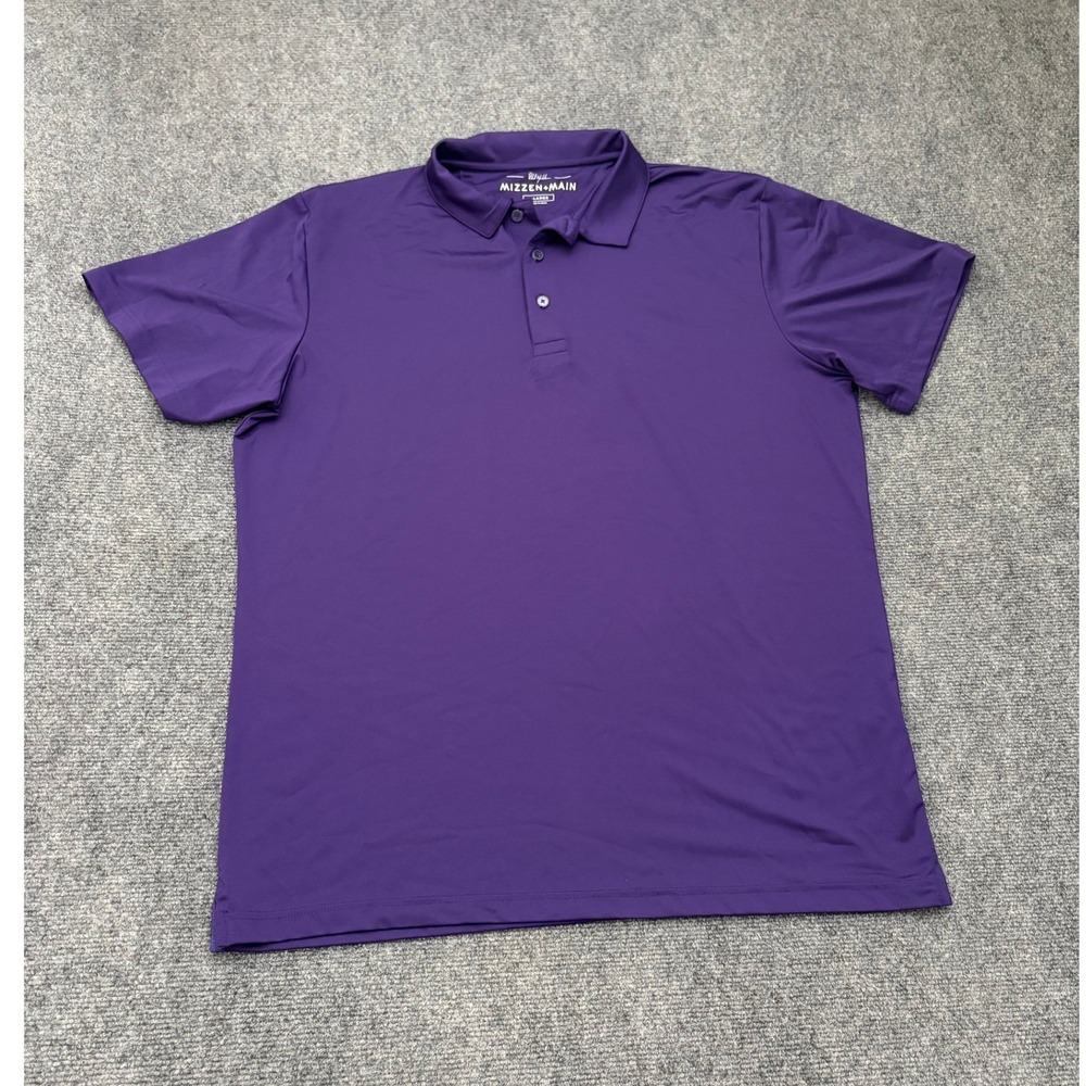 Mizzen+Main Phil Mickelson Golf Polo Shirt Purple Mens XL Performance Stretch